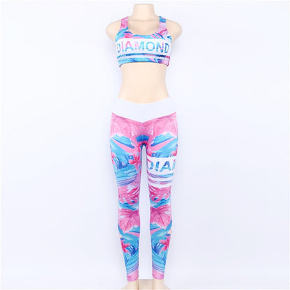 3d Printed Letter Yoga Set Running Sport Set Women Jogging Suits Fitness Clothing Sexy Women 2 Piece Workout Sets-4